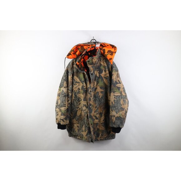 Vintage Other - Vintage 90s Streetwear Mens Large Reversible Hooded Camouflage Parka Jacket